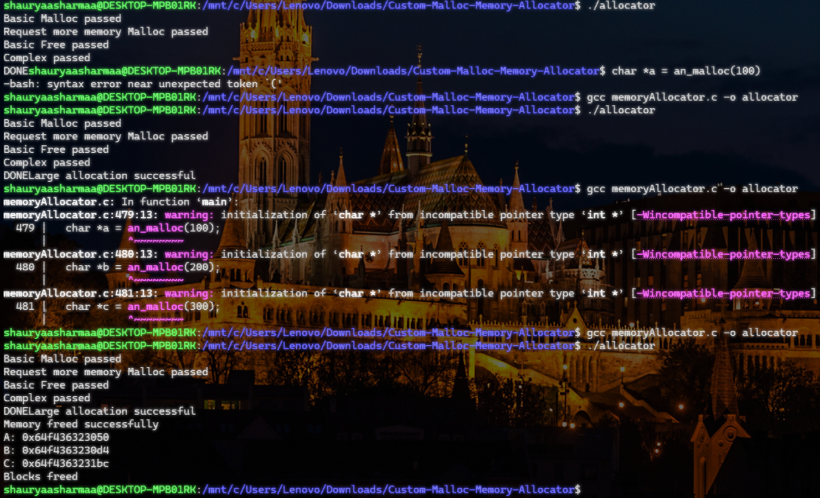Custom Malloc Memory Manager