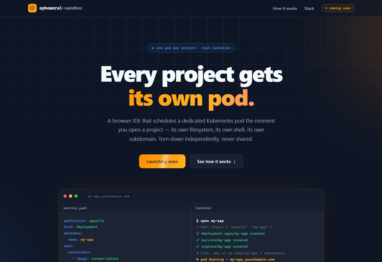Ephemeral Sandbox Pod Scheduler